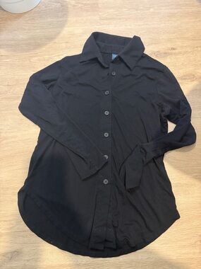 Miik Black Button-Front Collared Long Sleeve Shirt
